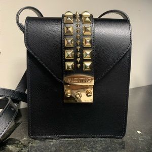 Mario Valentino black satchel studded crossbody